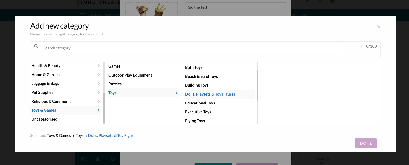 Select a product category