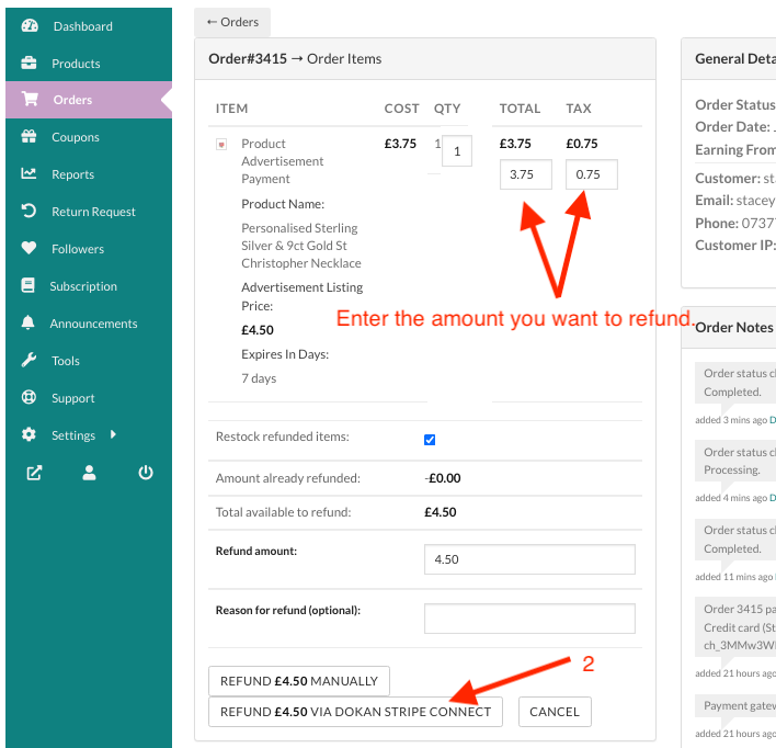 Refund Steps
