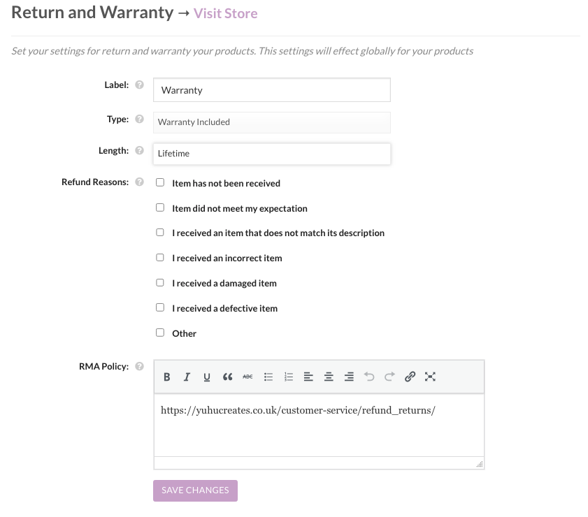 Lifetime Warranty