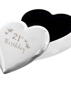 21st Butterflies Heart Trinket Box