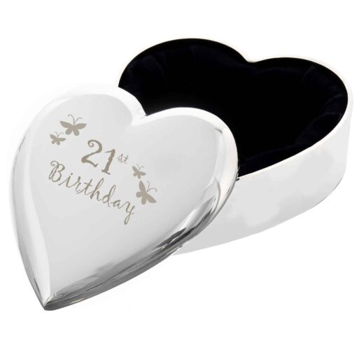 21st Butterflies Heart Trinket Box