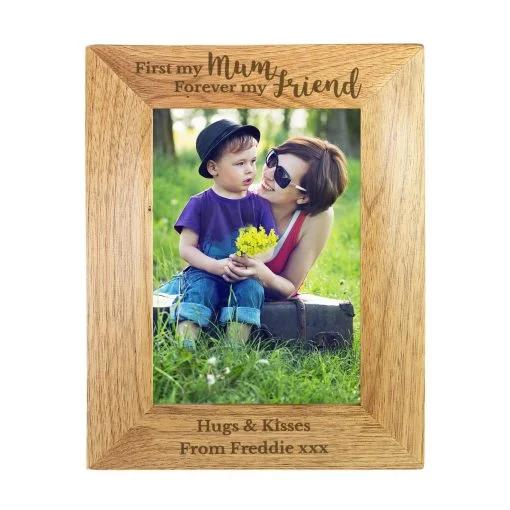 Personalised First My Mum Forever My Friend 5x7 Wooden Photo Frame - Image 2
