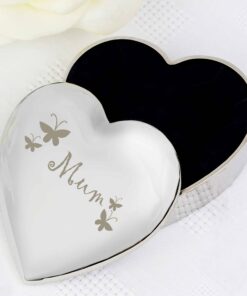 Mum Butterflies Heart Trinket Box