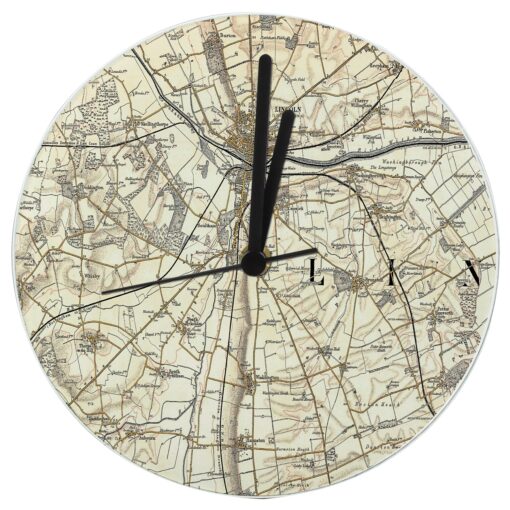 Personalised 1896 - 1904 Revised Glass Map Clock