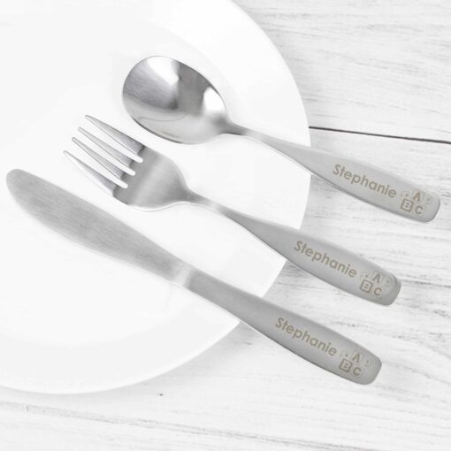 Personalised 3 Piece ABC Cutlery Set - Image 6