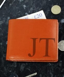Personalised Big Initials Tan Leather Wallet