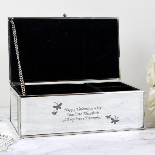 Personalised Butterflies Mirrored Jewellery Box - Image 8