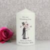 Personalised Cartoon Couple Pillar Candle