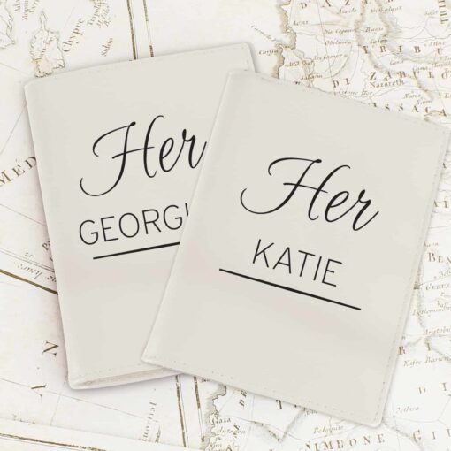 Personalised Couples Cream Passport Holders - Image 7