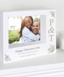 Personalised Couples Initials 7x5 Landscape Box Photo Frame