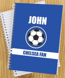 Personalised Dark Blue Football Fan A5 Notebook