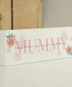 Personalised Floral Sentimental Wooden Block Sign