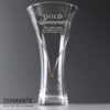 Personalised Gold Anniversary Large Hand Cut Diamante Heart Vase