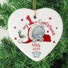 Personalised Me to You My 1st Christmas Ceramic Heart Decoration