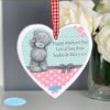 Personalised Me To You Pastel Polka Dot for Her Wooden Heart Decoration