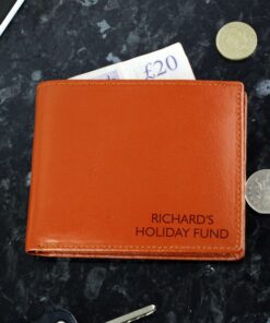 Personalised Message Tan Leather Wallet